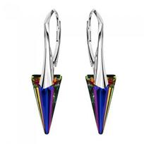 Sidabriniai auskarai moterims DiamondSky „Spike II (Volcano)“ su Swarovski kristalais