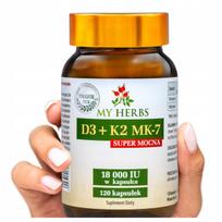 Maisto papildas Vitamin D3+K2 MK-7 SUPER STRONG 18 000 IU, 120 kaps.