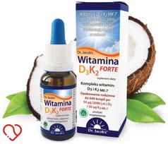 Maisto papildas Dr. Jacob's Vitamin D3 + K2 FORTE 20 ml lašai