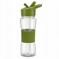 Gertuvė 700 ml su šiaudeliu, žalia, permatoma, BPA be