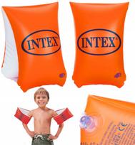 Pripučamos plaukimo rankovės INTEX 58642, 23x15 cm, oranžinės, drugeliai, 3–6 metų vaikams