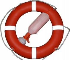 Gelbėjimosi ratas LIFEBUOY 71 cm 2,5 kg su 30 m/8 mm virve, ATEST SOLAS, EC MED