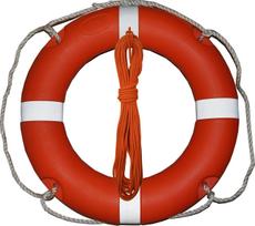 Gelbėjimosi ratas INLAND LIFEBUOY KIT 58 cm 1,5 kg su 30 m/8 mm plūduriuojančia virve