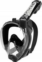 Nardymo kaukė CRESSI Large Vision Tube Dry Action Cam, juoda, suaugusiems