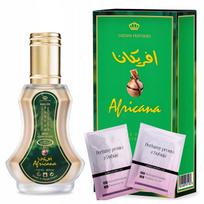 Moteriški kvepalai Al-Rehab Africana 35 ml muskuso ir prieskonių aromato su mėginukais