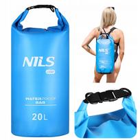 Vandeniui atsparus mėlynas NILS 20 l kuprinės tipo dry bag kajakui