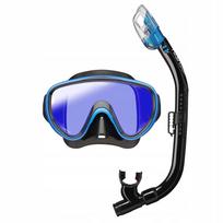 Kaukės ir snorkelio rinkinys Tusa Serene UC-0118M su veidrodiniu stiklu, mėlynas