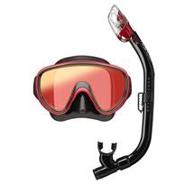 Kaukės ir snorkelio rinkinys su veidrodiniu stiklu Tusa Serene UC-0118M raudonas
