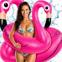Pripučiamas flamingo ratas baseinui 90 cm XXL