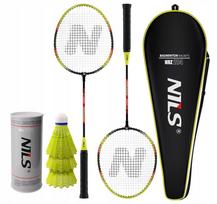 Badmintono rinkinys NILS: 2 raketės, 3 žaidimo strėlytės su dėklu