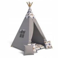 Tipi vigvamas, 3 pagalvės ir kilimėlis, Grey Friends 6