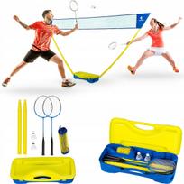 Badmintono rinkinys 2in1 su raketėmis, tinklu, plunksninukais lagamine Outtec