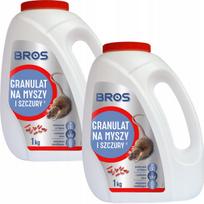 Pelėms ir žiurkėms BROS granulės, 1 kg, 2 pakuotės