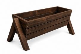 Medinė gėlių dėžė 40 cm, bronzinė, su kojelėmis