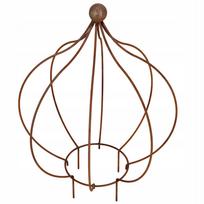 Sodo dekoratyvinė metalinė svogūno figūrėlė, 49 cm, rūdžių spalvos