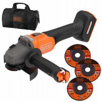 Kampinis šlifuoklis BLACK DECKER BCG6L8N 115mm 18V su krepšiu