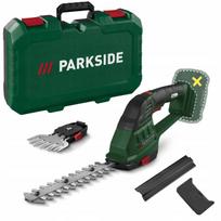 Žoliapjovės žirklės PARKSIDE PAGS 20-Li 20V žolei ir krūmams 2in1 su dėklu