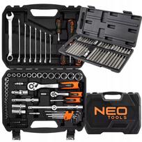 Rinkinys: NEO 100 vnt. 1/2", 1/4" galvučių raktai + 40 vnt. antgalių rinkinys
