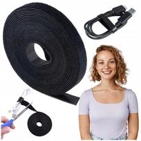 Kabelių tvarkymo velcro juosta 10 mm x 5 m juoda