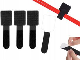Savaime lipnūs juodi Velcro kabelių laikikliai 35/28x90, 4 vnt.