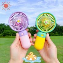Rankinis ventiliatorius Flower Mini 400 mAh vaikams, žalias