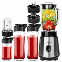 Stiklinis blenderis 5in1 su kavos malūnėliu ir kokteilių plaktuvo funkcija SMOOTHIE