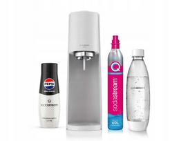 SodaStream Terra baltas prisotinimo aparatas, 2 vnt., receptų knyga, 4 šachmatai