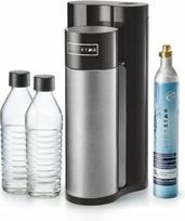 Gazuoto vandens sodų aparatas Soda Star juodas 1000 ml su 2 stiklinėmis taurėmis