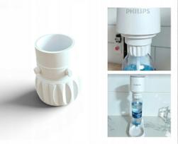 Adapteris PET buteliui Philips 4901 QuickTwist baltas saturatoriui