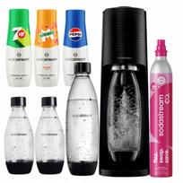 Gazuotojo aparatas SodaStream Terra juodas, 3 buteliai, CO2, Pepsi, Mirinda, 7up