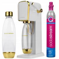 Gazuoto vandens aparatas SodaStream ART balta ir auksinė, su buteliu ir dujų kasete