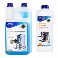 Espresso kavos aparato rinkinys: nukalkinimo skystis 1L, valymo skystis Aqualogis Latteo 1L