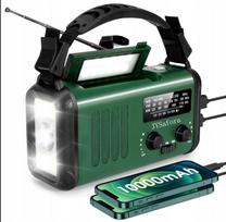 Nešiojama radija CRANK RADIO su saulės įkrovimu ir dinaminiu maitinimu, Powerbank, statybinė radija