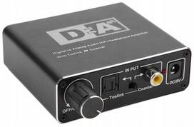 TOSLINK COAXIAL 2x CINCH DAC stiprintuvo keitiklis