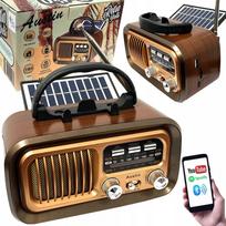 Radijo imtuvas Retropolis AUSTIN Vintage Retro, saulės energija, USB, microSD, Bluetooth, 1200mAh