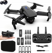 Dronas E88 Pro 2 kamerų, WiFi, HD, žaislinis, 100 m valdymas nuotoliniu pultu
