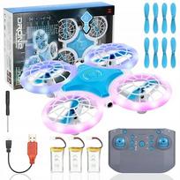 Mini dronas vaikams, LED, 360° su keturiomis baterijomis