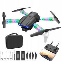 Sulankstomas dronas E99 su dviem kameromis, 3D akrobatika, LED