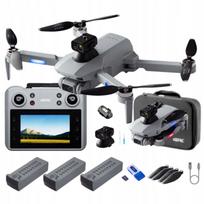 GPS dronas su HD WiFi kamera, 3 baterijos, LCD ekranas, 5G, brushless