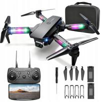 Sulankstomas keturių ašių LED WiFi HD dronas, juodas