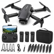 Sulankstomas dronas PRO 4K HD WiFi FPV, 2 kameros, 3 baterijos, dėklas, iki 45 min.