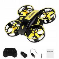 Mini dronas quadrocopter RH821 su apsaugotais sraigtais, RC, giroskopas, geltonas