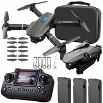 Dronas E88LCD su 4K kamera, 3 baterijos, 250 m atstumas
