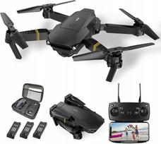 Sulankstomas dronas E58 su 1080P HD kamera, 3 baterijomis, FPV, WiFi, dėklu