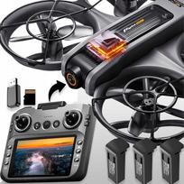 Drono LCD valdiklis, 2 kameros, brushless variklis, 145g, WiFi, 3x akumuliatoriai