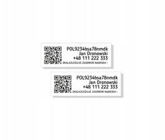 Mini QR kodo drono lipdukai operatoriaus numeriui 12x35 mm, 2 vnt.