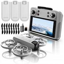 Dronų valdymo pultas su LCD, 2 kameromis, brushless varikliu, 125g, WiFi, 3x akumuliatoriai, žaislas