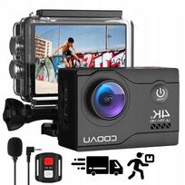 Sportinė kamera 4K 60FPS, atspari vandeniui 40 m, WiFi, 2 baterijos 1200mAh, priedai