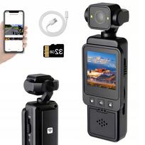 Sportinė kamera 1080P WiFi 32GB 360° 1000mAh judesio aptikimas juoda