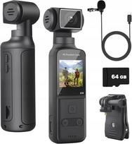 Sportinė 4K kamera, 270° pasukama, su išoriniu mikrofonu ir 64GB kortele